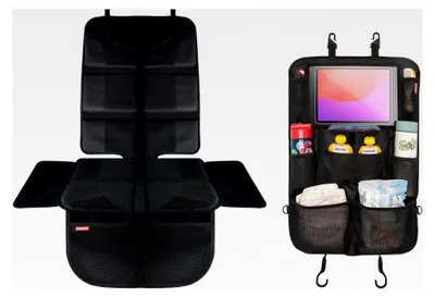 Produktbild von Rückenlehnenorganizer mit Sitzschoner für das Auto mit Kindersitz