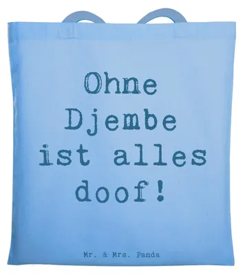 Produktbild von Mr. & Mrs. Panda einkaufsshopper Spruch Djembe Freude - Sky Blue - Geschenk, Instrument, Rhythmus, Stoffbeutel, Leidenschaft, Jutebeutel, Lernen, Laptoptasche, Musiker
