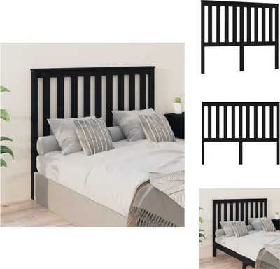 Produktbild von vidaXL Kopfteil Schwarz 126x6x101 cm Massivholz Kiefer -  Kopf- & Fußenden