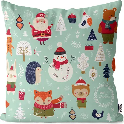 Produktbild von VOID Winter Schneemann Kissenbezug Kissenhülle Sofakissen Kissen Deko Outdoor-Kissen Dekokissen