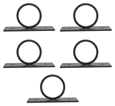 Image de 5 supports décoratifs pour cordes, adaptés aux cordes en chanvre, à fixer au mur ou au plafond. Crochets en acier inoxydable 304 noir, pour suspendre des plantes