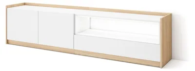 Produktbild von TV-Möbel Holzeffekt weiß und eiche 207x37x50cm mit Led