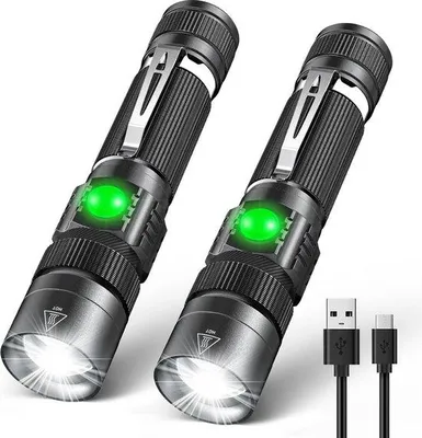 Obrázek produktu pro Sada 2 dobíjecích LED svítilen, mimořádně silné světlo, vodotěsné, dosvit 300 m