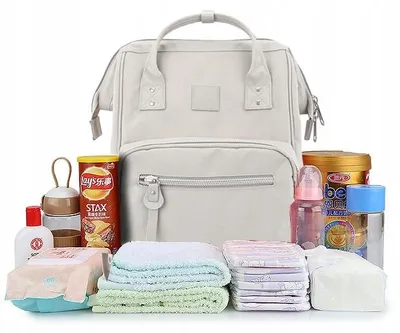 Produktbild von Himawari HM1213 Wickeltaschen Rucksack Organizer Grau-Beige