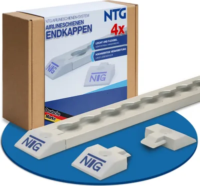 Produktbild von 4x Endkappe Einsteckkappe für Airlineschiene, eckige Form, eckig Kunststoff