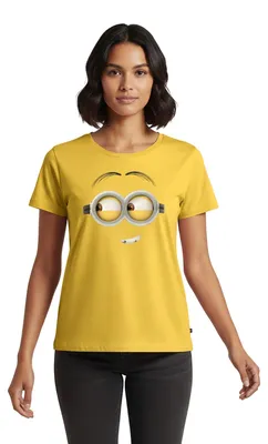 Produktbild von Spreadshirt Minions Dave Gesicht Kostüm Despicable Me Fasching Frauen Premium T-Shirt, S, Sonnengelb