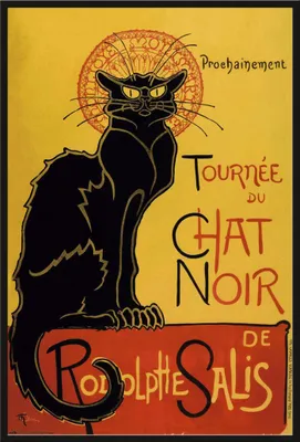 Produktbild von Steinlen, Theophile - Poster - Tournee du Chat Noir + Wechselrahmen, Shinsuke® Maxi Kunststoff schwarz, Acryl-Scheibe