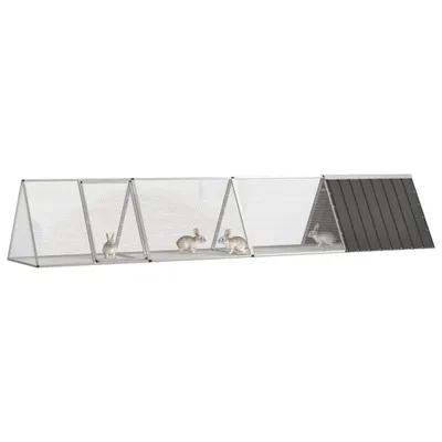 Immagine prodotto di vidaXL Gabbia per conigli antracite 403,5x80,5x71 cm Acciaio zincato