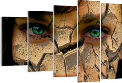 Produktbild von Bild auf Leinwand - Leinwandbild - Frau Gesicht Haut geknackt - 150x100cm - Wand Bild - Wanddeko - Leinwanddruck - Bilder - Kunstdruck - Wanddekoration - Leinwand bilder - Wandkunst - EG150x100-0267