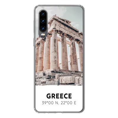 Produktbild von MuchoWow® Handyhülle Schutzhülle Hülle für Huawei P30 Griechenland - Tempel - Athen Silikon Softcase Handy Hülle - Kartenbesitzer