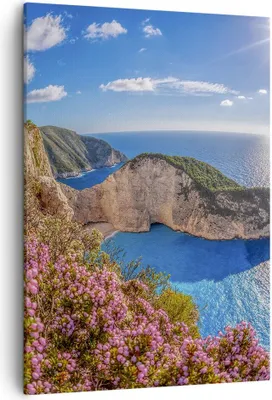 Produktbild von Bild auf Leinwand - Leinwandbild - Einteilig - Meer Sommer Blume - 50x70cm - Wand Bild - Wanddeko - Wandbilder - Leinwanddruck - Kunstdruck - Wanddekoration - Leinwand bilder - Wandbild - PA50x70-3741