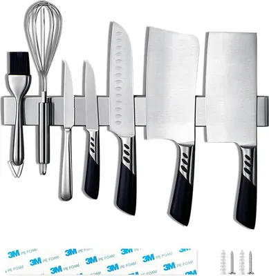 Obrázok produktu pre Magnetický držiak na nože z nehrdzavejúcej ocele 40 cm so silným neodymovým magnetom