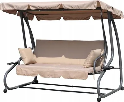 Produktbild von Klappbare Gartenschaukel 2in1, Kissen beige
