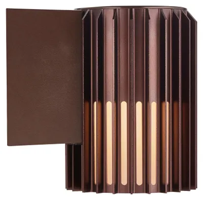 Image de NORDLUX Aludra applique murale extérieure IP54, Variante : Ø 124 x 168 x 174 mm, E27, 15 W, métal brun