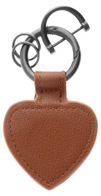 Produktbild von MPM-Quality Schlüsselanhänger Anatu Kunstleder Braun/Silber Herzform
