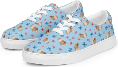 Produktbild von Mr. & Mrs. Panda Sneaker Damen Meerschweinchen Weisheit Größe 40 1/2 - Blau - Geschenk, Damenschuhe, Stoffschuh, Spruch, Wunderland, Motivation, Sportschuhe, Wunder