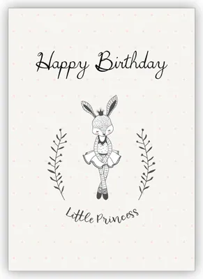 Produktbild von Süße Geburtstagskarte mit Ballerina Häschen: Happy Birthday Little Princess - für Mädchen zum Geburtstag