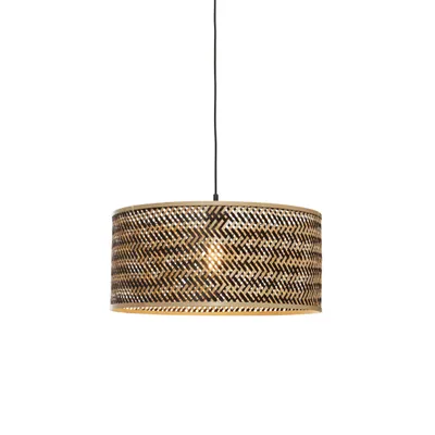 Produktbild von GOOD&MOJO - Hängeleuchte Java - Bambus/Schwarz - Ø50cm Hängelampe - Esstischlampe - Wohnzimmerlampe - Schlafzimmerlampe - Wohnzimmer