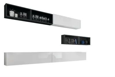 Immagine prodotto di Soggiorno Parete attrezzata Lowboard Moderno Designer Supporto TV Scaffali a muro