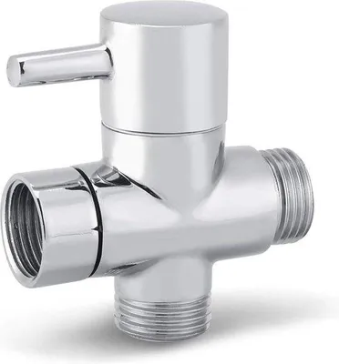 Image de Système de douche de salle de bain G1/2 en laiton, 3 voies, universel - Douchette à main - Chromé - Pièce de rechange - Raccord en T