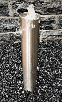 Produktbild von Säulenbrunnen 60 / 10 cm rund Edelstahl matt gebürstet incl. LED ohne Becken Gartenbrunnen