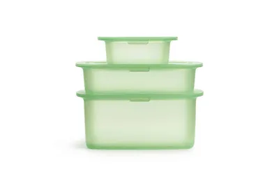 Image de Lékué boîte alimentaire silicone transparent vert