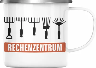Produktbild von Trendation - Rechenzentrum Gärtner Emaille Tasse mit Spruch Garten Hobbygärtner Geschenk Lustig (Silber)