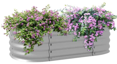 Obrázek produktu pro Vyvýšené záhonové řešení – Modulární konstrukce – Zinkovaná ocel – Odolné vůči povětrnostním vlivům – Otevřená úprava – Rozměry: 105 x 62 x 30 cm – Stříbrná barva