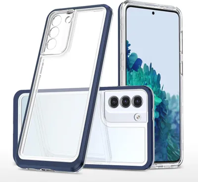 Produktbild von Clear 3in1 Case für Samsung Galaxy S22+ (S22 Plus) Gel Cover mit Rahmen blau