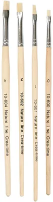 Produktbild von Nature Line Pinsel, Nr. 00+1+2+4, L 18,5-19 cm, B 5-7 mm, Flach, 4 Stk/ 1 Pck [HOB-100264]