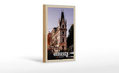 Produktbild von Holzschild Städte Leipzig Südvorstadt Gebäude 12x18 cm Geschenk