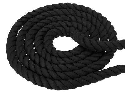 Baumwollseil 2,54 cm x 15,24 m, 3-strängig, schwarz