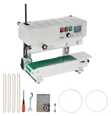 Zdjęcie produktu dla Maszyna do zgrzewania torebek o mocy 600 W, wykonana ze stali węglowej, wyposażona w cyfrową regulację temperatury i uszczelkę taśmową