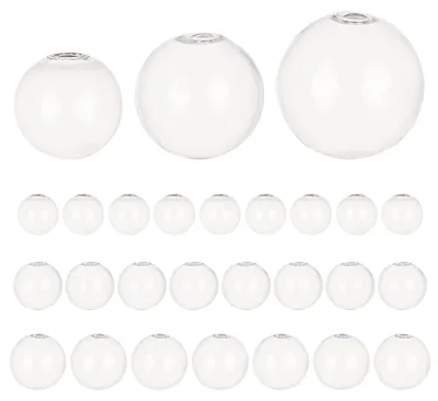 Glaskugeln 32 Stück, 3 Größen, klar, für DIY-Schmuck