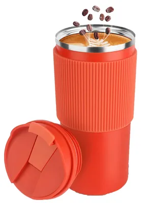 Produktbild von Thermobecher – Isolierbecher, Kaffeebecher für unterwegs, 450 ml, auslaufsicherer Reisebecher mit Deckel