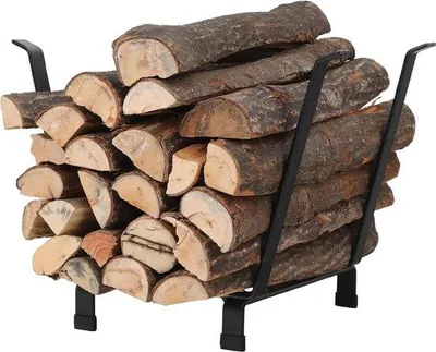 Produktbild von Famanu Holzregal für Brennholz - Stahl, schwarz, pulverbeschichtet, 101,6 x 33 x 50,8 cm