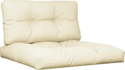 Image de vidaXL Coussin palette 2 pcs. Tissu crème