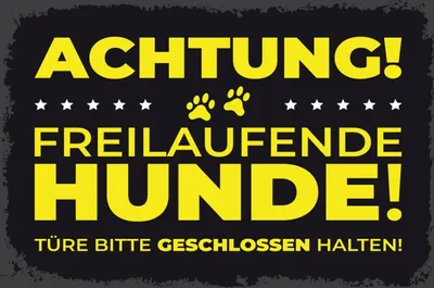 Produktbild von vianmo Holzschild 12x18 cm Hund Achtung freilaufende Hunde