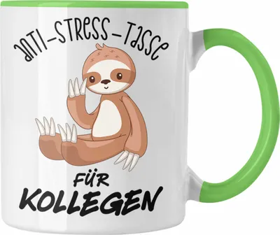 Produktbild von Trendation - Anti Stress Tasse für Kollegen Lustige Geschenkidee Kollegin Kaffeetasse Abschied Arbeit Büro (Grün)