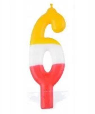 Produktbild von Party Deco Kerze Ziffer 6 Geburtstag Deko