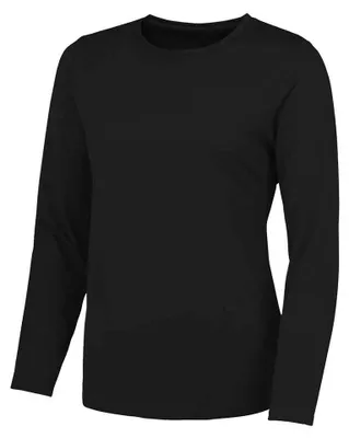 Produktbild von Just Cool - T-Shirt für Damen Langärmlig LT3090 (L) (Pechschwarz)
