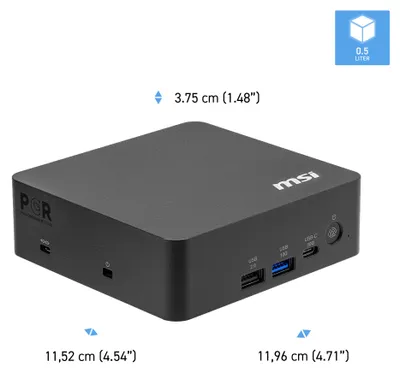 Productafbeelding van MSI Cubi NUC AI+ 007DE Intel Ultra 7-355 - Core 7 - Core Ultra 7 - 4,7 GHz