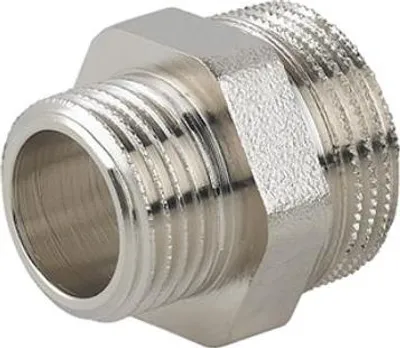 Produktbild von Gewindefitting verchromt Messing, Doppelnippel reduziert AG 1/2 x AG 3/8"