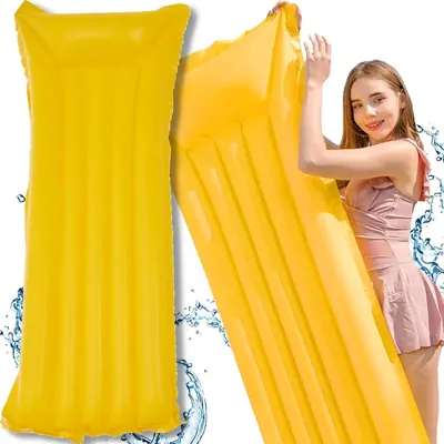 Produktbild von Luftmatratze Wasserhängematte Badematratze aufblasbar 180x70 cm Gelb Strandmatratze Poolmatratze