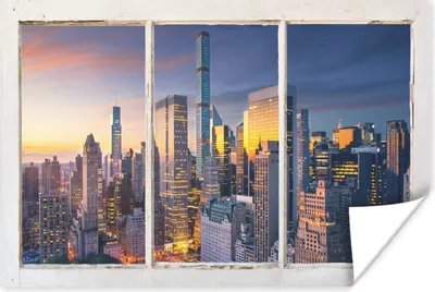 Produktbild von MuchoWow® Poster New York - Aussicht - Skyline 60x40 cm - Schlafzimmerdekoration