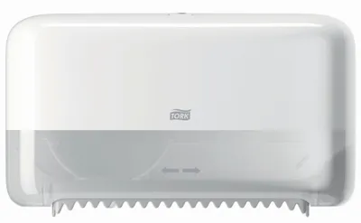 Produktbild von Tork 558040, Rollen-Toilettenpapierspender, Weiß, Kunststoff, 360 mm, 130 mm, 207 mm