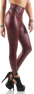Immagine prodotto di Leggings da donna a coda alta Wet-Look Glanz; Bordo Matt L/40