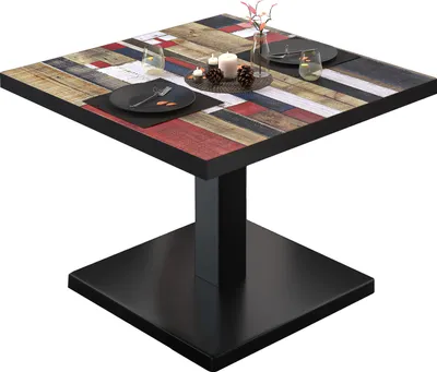 Produktbild von BM | Bistro Loungetisch | B:T:H 70 x 70 x 41 cm | Vintage Bunt / Schwarz | Bistro Tisch Loungetisch