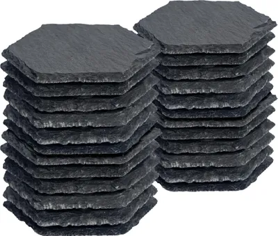 Produktbild von Argon Ta Sechseckige Untersetzer aus Schiefer - 9,5 cm - 24 Stück