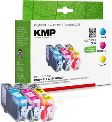 Immagine prodotto di KMP 1515,0050 KMP C83V Vorteilspack C/M/Y kompatibel mit Canon CLI-526